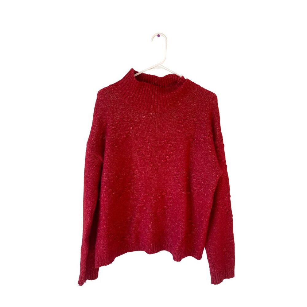 Loft Outlet Red‎ Hearts Knitted Size Large Sweater